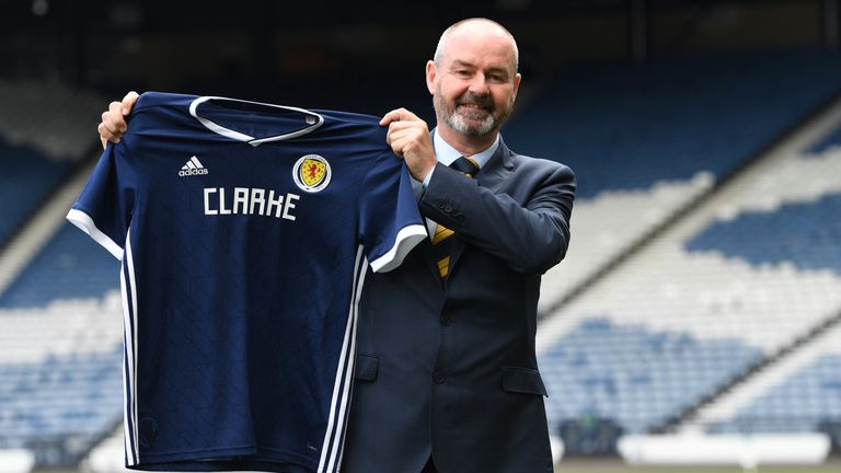 Steve Clarke is unveiled as the new Scotland manager at Hampden