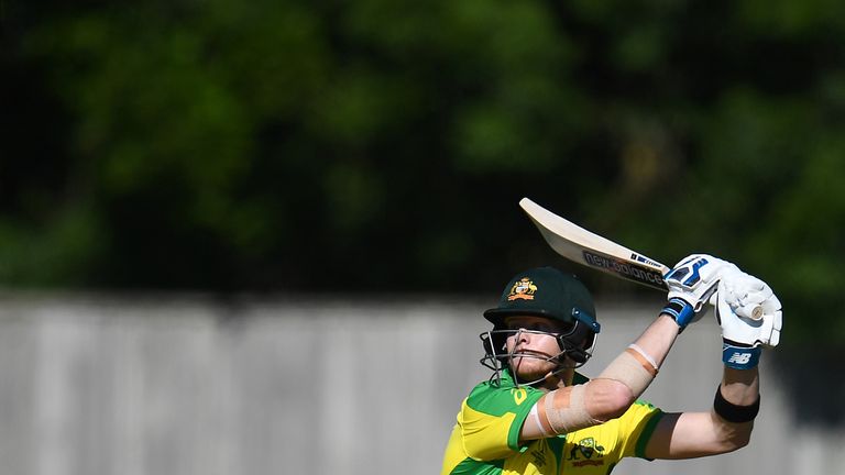 Steve Smith hit 76 in Australia's World Cup warm-up win over West Indies