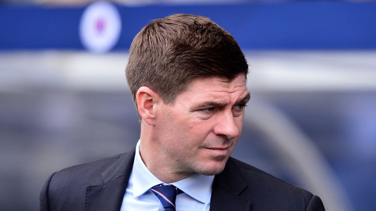 Rangers manager Steven Gerrard looks on during the Ladbrokes Scottish Premiership match between Rangers and Celtic at Ibrox Stadium on May 12, 2019 in Glasgow, Scotland.