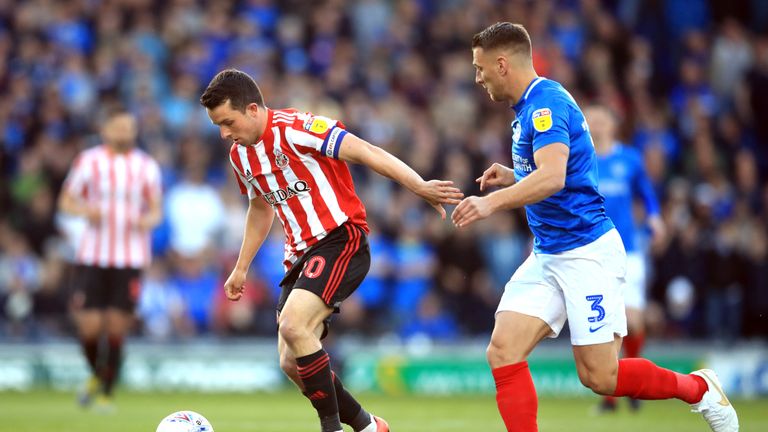 Action from Portsmouth vs Sunderland, League One play-off semi-final second leg