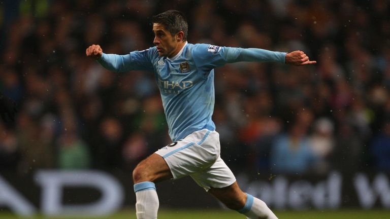 Manchester City defender Sylvinho at City of Manchester Stadium on December 19, 2009 in Manchester, England.