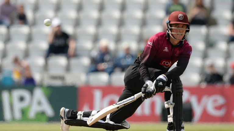 NOTTINGHAM, ENGLAND - MAY 12 : Tom Banton of Somerset bats during the Royal London one-day semi-final between Nottinghamshire and Somerset at Trent Bridge on May 12, 2019 in Nottingham, England. (Photo by Philip Brown) *** Local Caption *** Tom Banton