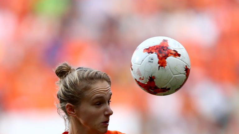 Vivianne Mediema in action for Netherlands during the final of the UEFA Women&#39;s Euro 2017 between Netherlands v Denmark at FC Twente Stadium on August 6, 2017 in Enschede, Netherlands.