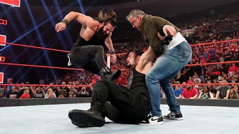 Shane McMahon and Elias interrupt Roman Reigns vs Drew McIntyre