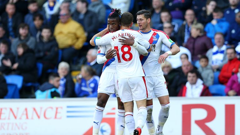 Zaha opens the scoring for Palace against Cardiff