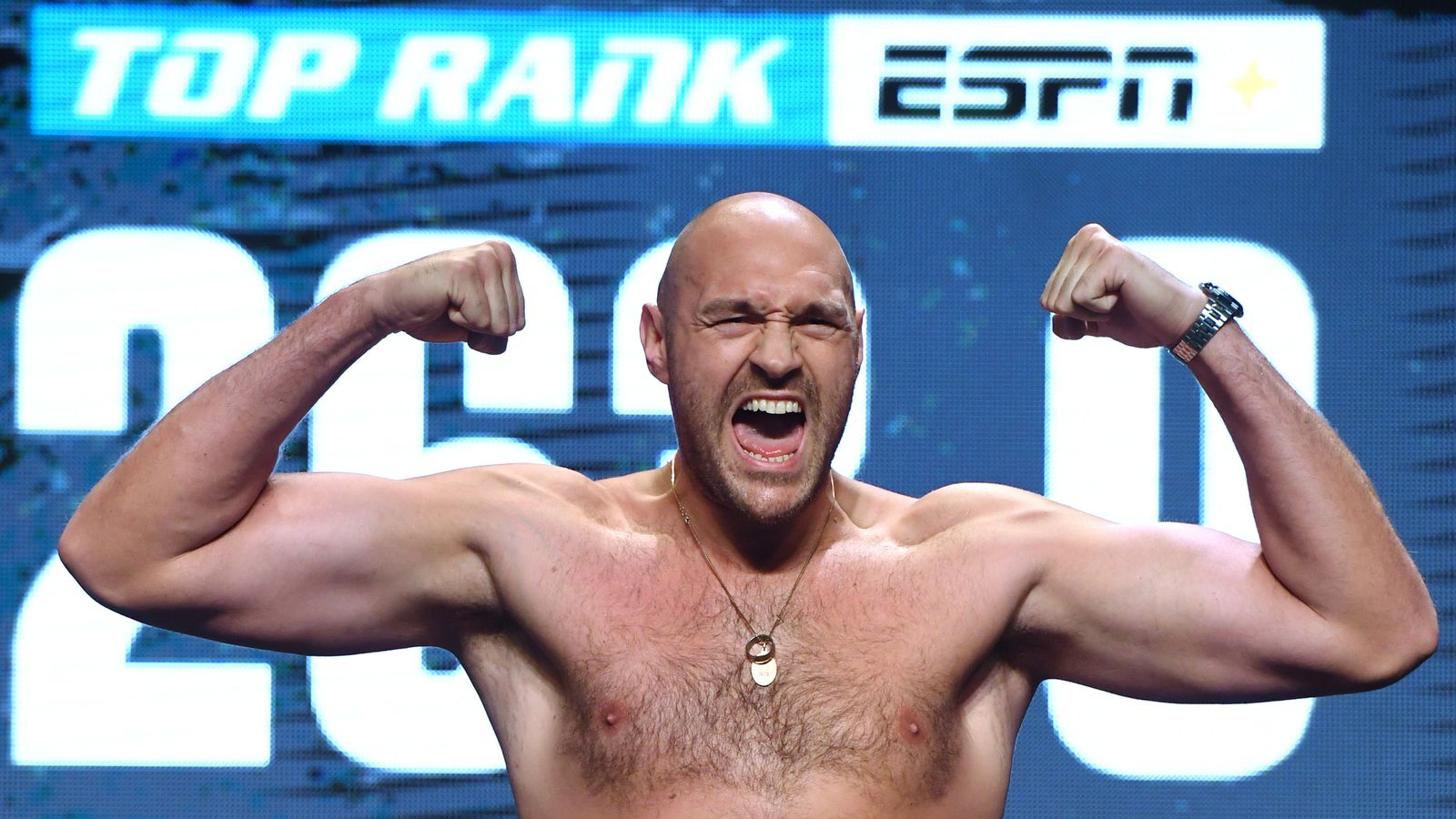 Tyson Fury over a stone heavier than underdog Tom Schwarz | Boxing News | Sky Sports