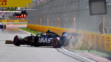 Magnussen crashes out