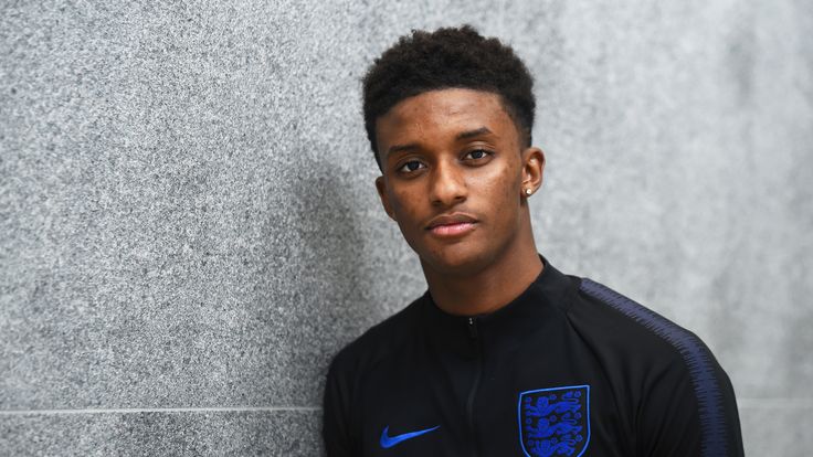 Demarai Gray poses for a picture at St George's Park ahead of the England U21 team's trip to the European Championships