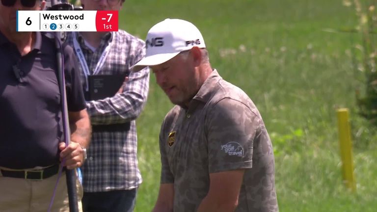 Lee Westwood does well to abandon his swing after a spectator forgot to put his phone on silent during the second round of the BMW International Open