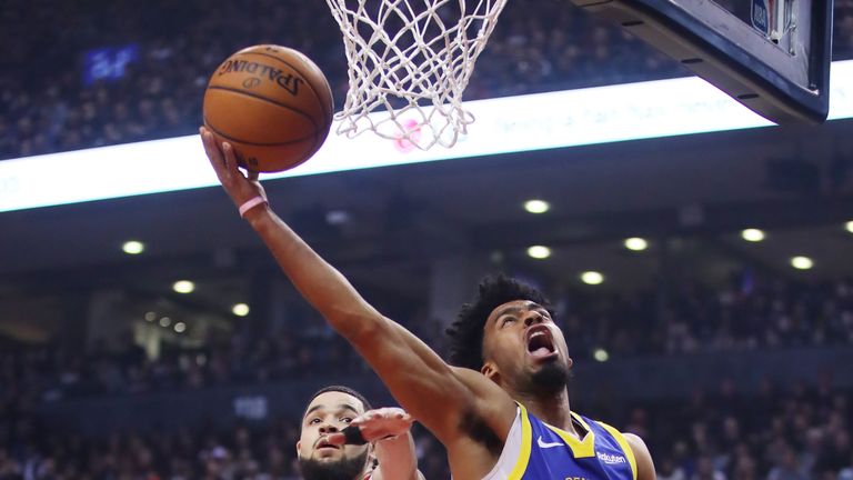 Quinn Cook and Fred VanVleet in action during GAme 2