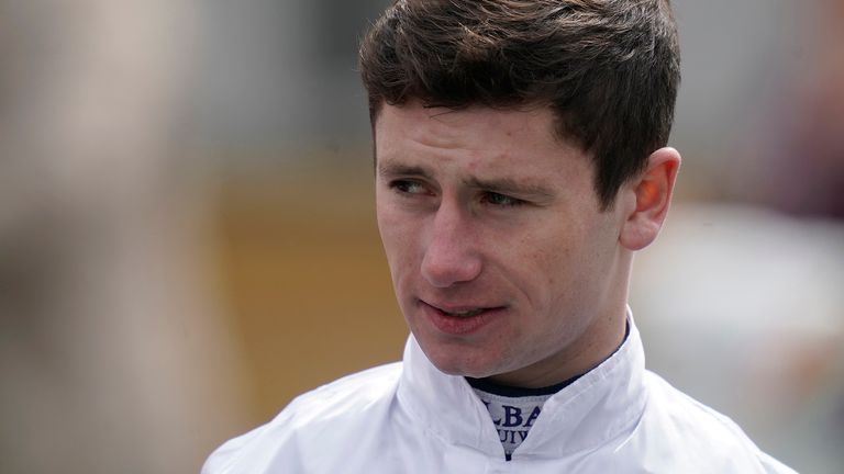 Oisin Murphy poses at Newbury Racecourse