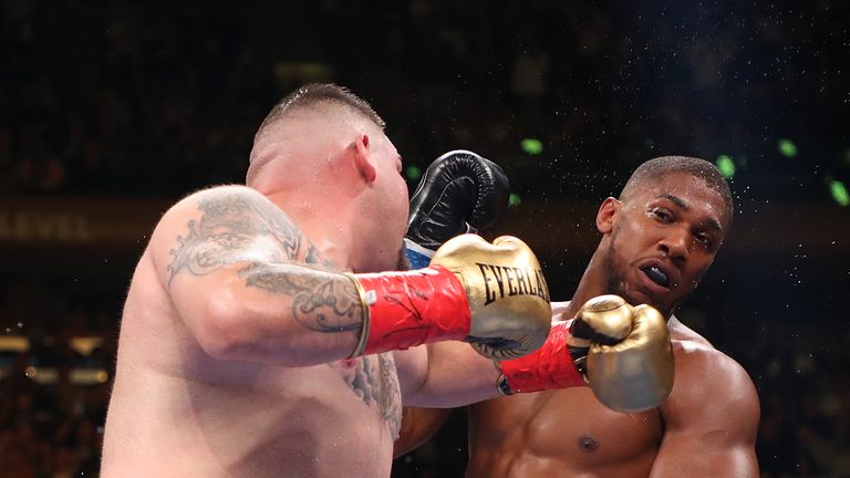 Andy Ruiz Jr in action against Anthony Joshua