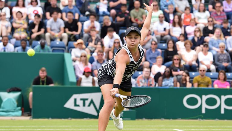 Ashleigh Barty in action in the Nature Valley Classic final in Birmingham