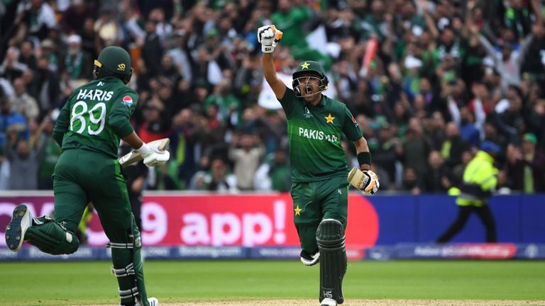 Babar Azam scored his first century in a World Cup 