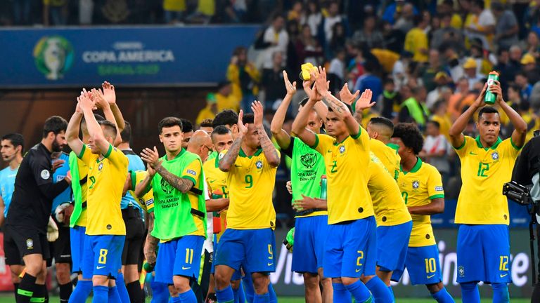 Brazil made it through to the Copa America last eight with a 5-0 win over Peru