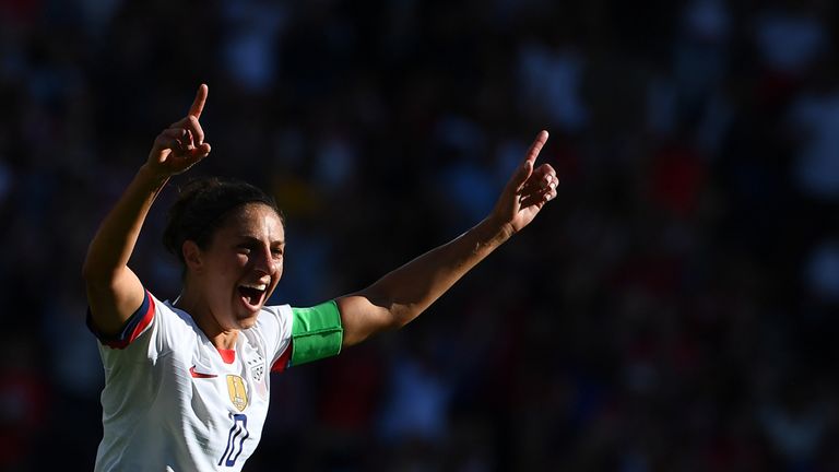 USA forward Carli Lloyd became a record breaker by netting in her sixth consecutive Women's World Cup game