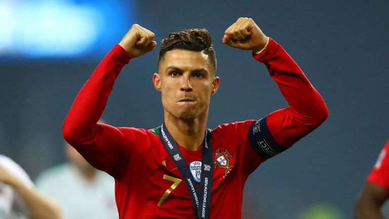 Cristiano Ronaldo celebrates Portugal&#39;s Nations League triumph