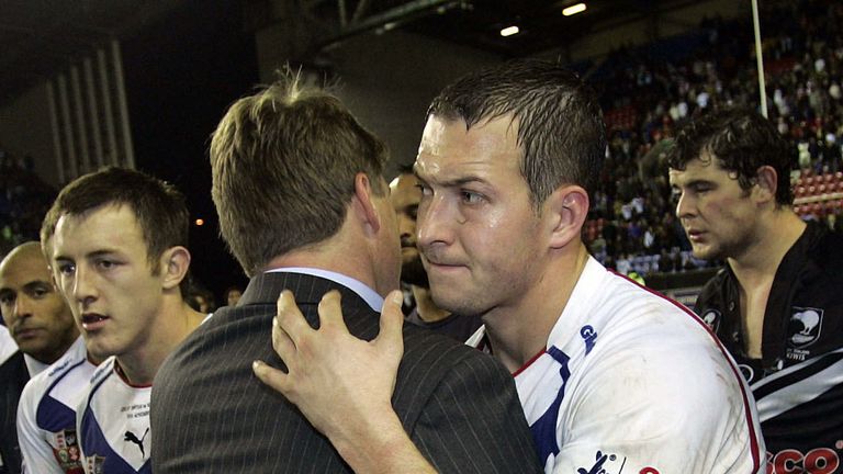 PICTURE BY VAUGHN RIDLEY/SWPIX.COM - Rugby League - Gillette Fusion Test Series - Great Britain v New Zealand - JJB Stadium, Wigan, England - 10/11/07...Copyright - Simon Wilkinson - 07811267706..Great Britain's Tony Smith and Danny McGuire.