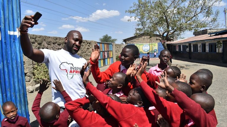 Darren Moore on a charity trip to Kenya with Inspire Afrika [Credit: Inspire Afrika]