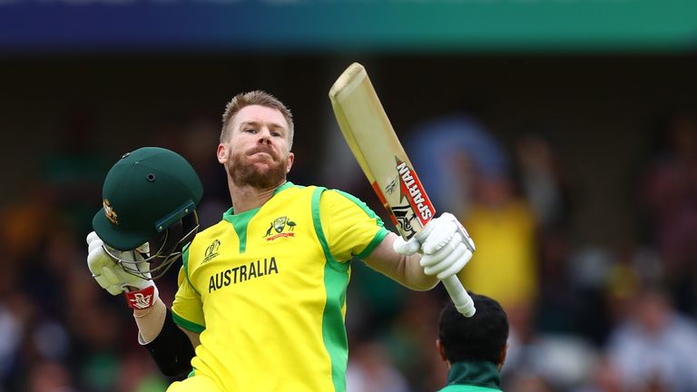 David Warner, Australia, century at Cricket World Cup vs Bangladesh at Trent Bridge