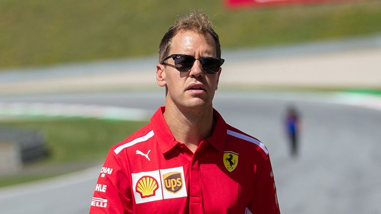 Ferrari&#39;s German driver Sebastian Vettel during a track walk ahead on June 27, 2019 ahead of the Austrian Formula One Grand Prix in Spielberg