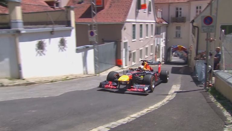 Max Verstappen takes to the streets of Graz in his Red Bull