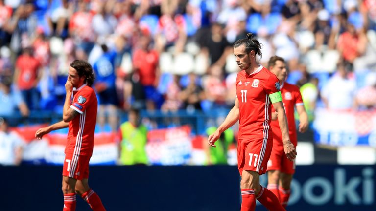 Gareth Bale looks dejected after Croatia take 1-0 lead over Wales