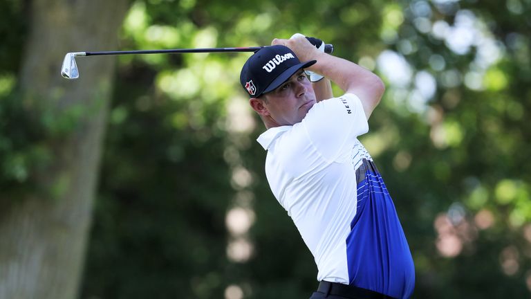 Gary Woodland during the first round of the Rocket Mortgage Classic