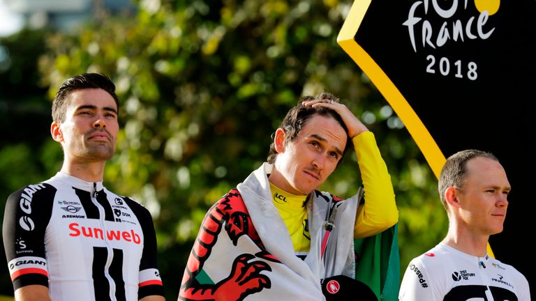 Geraint Thomas' involvement in the Tour de France "isn't
likely to be affected by today's crash".
