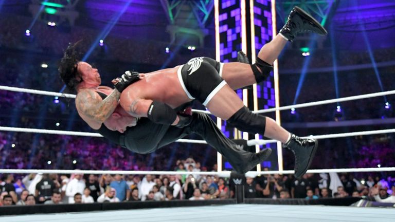 Goldberg speared Undertaker twice in quick succession early in their match at Super ShowDown 