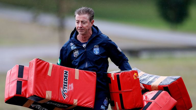 during a New South Wales Blues State of Origin training session at Coogee Oval on June 19, 2018 in Sydney, Australia.