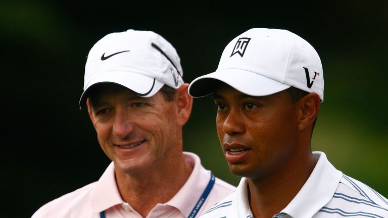 Tiger Woods hits a shot during a practice round prior to the start of the 91st PGA Championship at the Hazeltine Golf Club on August 10, 2009 in Chaska, Minnesota.