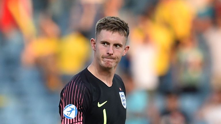 Dean Henderson during the 2019 UEFA U-21 Group X match between XX and XX at Dino Manuzzi Stadium on June 21, 2019 in Cesena, Italy.