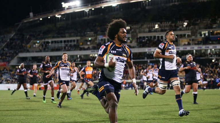 Henry Speight was one of the Brumbies' tryscorers in the quarter-final win over the Sharks