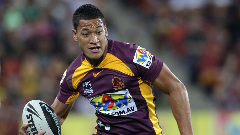 Israel Folau in action for the Brisbane Broncos