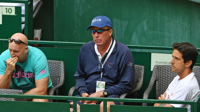 Zverev's coach Ivan Lendl was watching on 