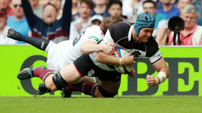 James Horwill scores for the Baa-baas.