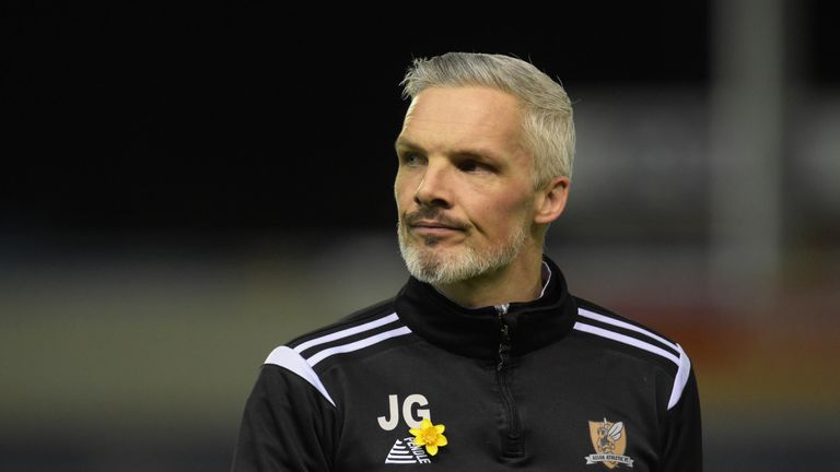 26/03/19 LADBROKES CHAMPIONSHIP.INVERNESS CT v ALLOA ATHLETIC (3-2).TULLOCH CALEDONIAN STADIUM - INVERNESS.Alloa manager Jim Goodwin in the warm up