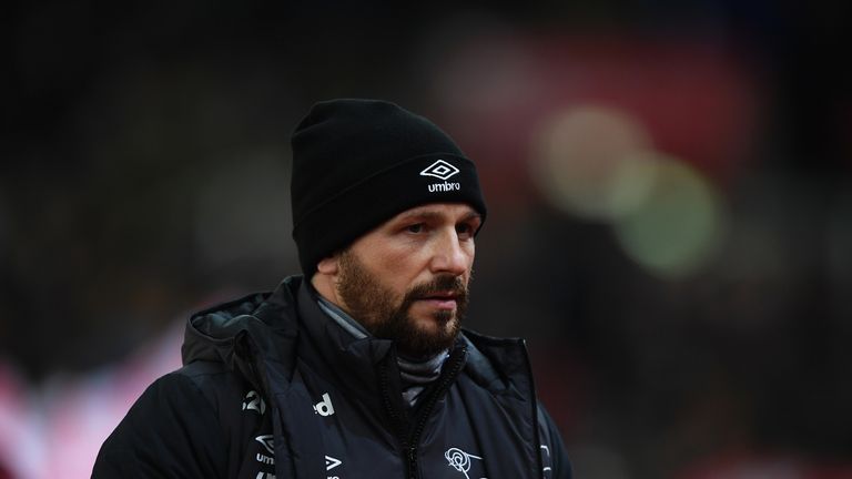 during the Sky Bet Championship match between Stoke City and Derby County at Bet365 Stadium on November 28, 2018 in Stoke on Trent, England.