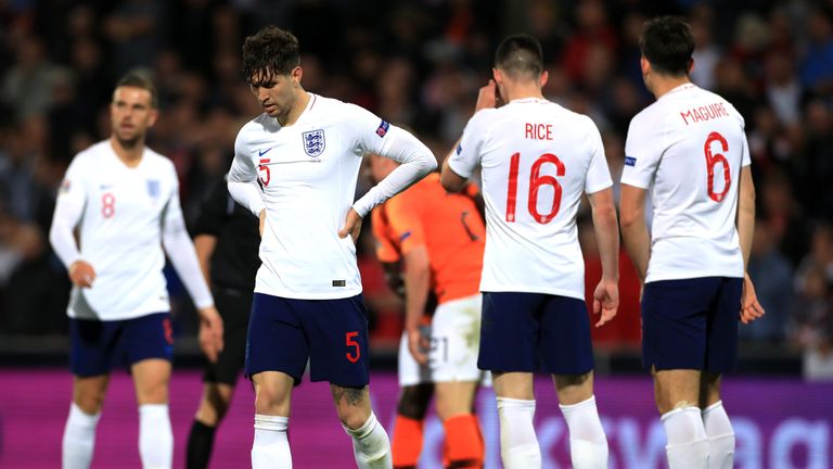 John Stones looks dejected after his error in extra-time