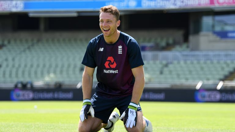 Jos Buttler during an England nets session