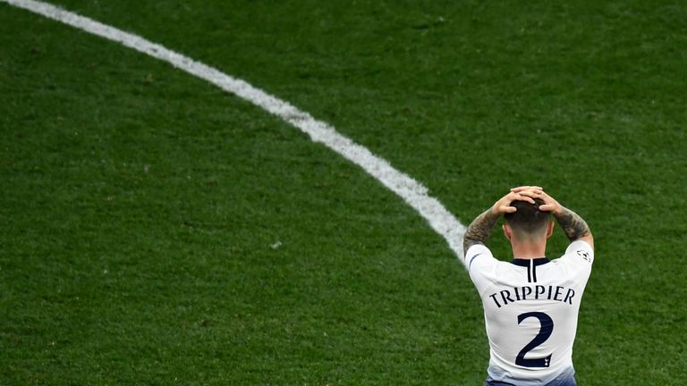 Kieran Trippier reacts after Tottenham's Champions League final defeat
