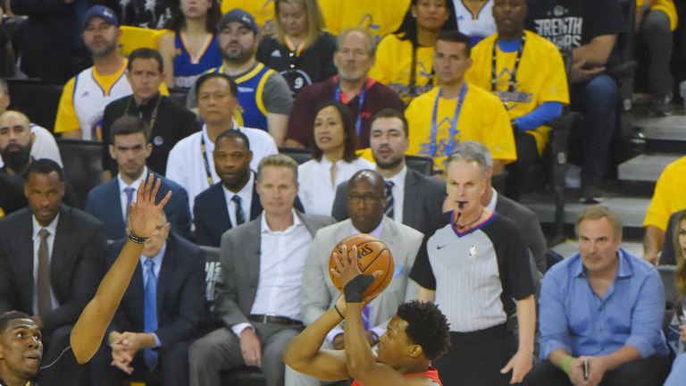 Kyle Lowry shoots during Game 4 of the NBA Finals