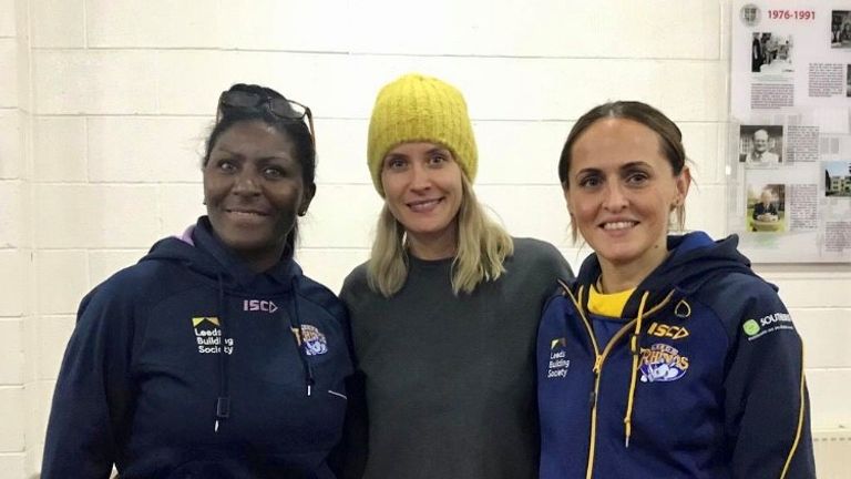 Leeds Rhinos director of netball Anna Carter (R)