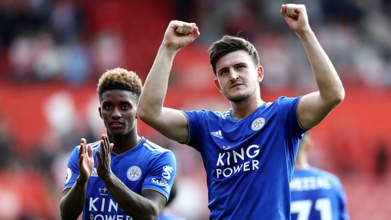 Harry Maguire during the Premier League match between Southampton FC and Leicester City at St Mary's Stadium on August 25, 2018 in Southampton, United Kingdom.
