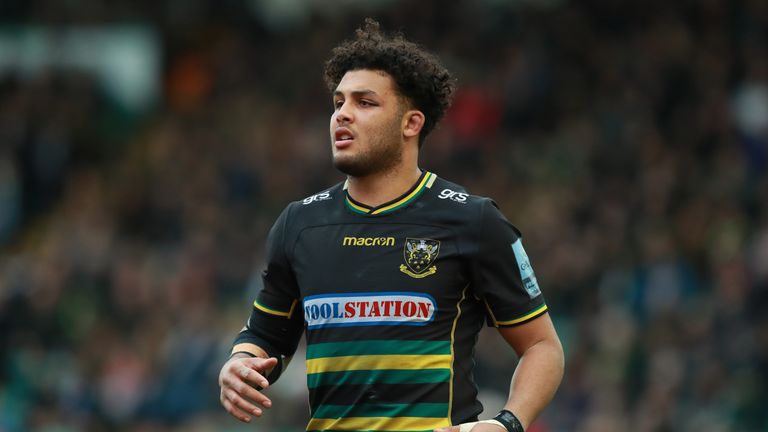 NORTHAMPTON, ENGLAND - FEBRUARY 16: Lewis Ludlam of Northampton Saints looks on during the Gallagher Premiership Rugby match between Northampton Saints and Sale Sharks at Franklin's Gardens on February 16, 2019 in Northampton, United Kingdom. (Photo by David Rogers/Getty Images)