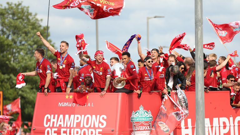 Liverpool's players enjoyed a triumphant return to Merseyside after winning the Champions League    