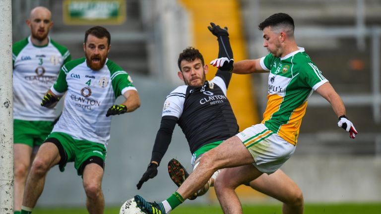 Ruairí McNamee finds the net for Offaly
