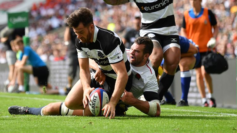 Englishman Mark Atkinson notched a couple of tries as the Barbarians got back into things quickly 