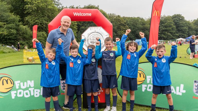 Mark Wright at the McDonald's Fun Football Festival at Camp Hill Woolton the ground of MSB Woolton 
